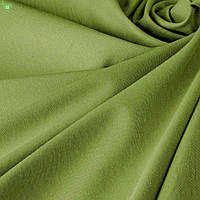 Однотонная декоративная ткань для штор, скатертей, подушек, темно салатового цвета с тефлоном 81129