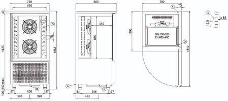 Шафа шокової заморозки Coldline W10U, фото 3