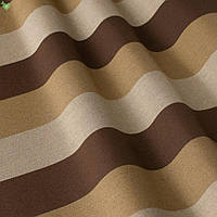 Уличная декоративная ткань для штор, лежаков, в полоску коричневого бежевого и серого цвета акриловая Испания