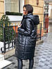 Р. 48-58 Жіноча чорна куртка з штучної шкіри на синтепоні 200, фото 6