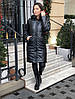 Р. 48-58 Жіноча чорна куртка з штучної шкіри на синтепоні 200, фото 7