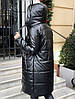 Р. 48-58 Жіноча чорна куртка з штучної шкіри на синтепоні 200, фото 3