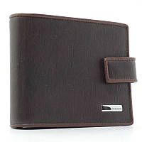 Коричневое кожаное мужское портмоне Prensiti маленький раскладной кошелек бумажник из натуральной кожи