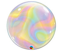 Q 22" Iridescent Swirls Bubble Balloon. Баббл воздушный шар разноцветный, В УП.