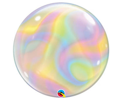 Q 22" Iridescent Swirls Bubble Balloon. Бабл повітряна куля різнобарвна, В УП.