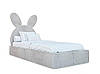 Ліжко дитяче односпальне зайчик MeBelle ZAYKA 90х190 см з ламельною основою, м'ятний, бірюзовий велюр, фото 2
