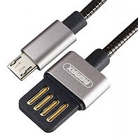 Металический микро юсб кабель для смартфона microUSB Remax Silver Serpent RC-080m