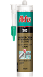 Санітарний силіконовий герметик для ванних кімнат і душових кабін Akfix 100D прозорий, фото 3