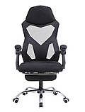Офісне крісло ігрове в сітку YODA ЧОРНЕ крісло спортивне + підніжка для ніг ігровой стул спортивний стілець, фото 6