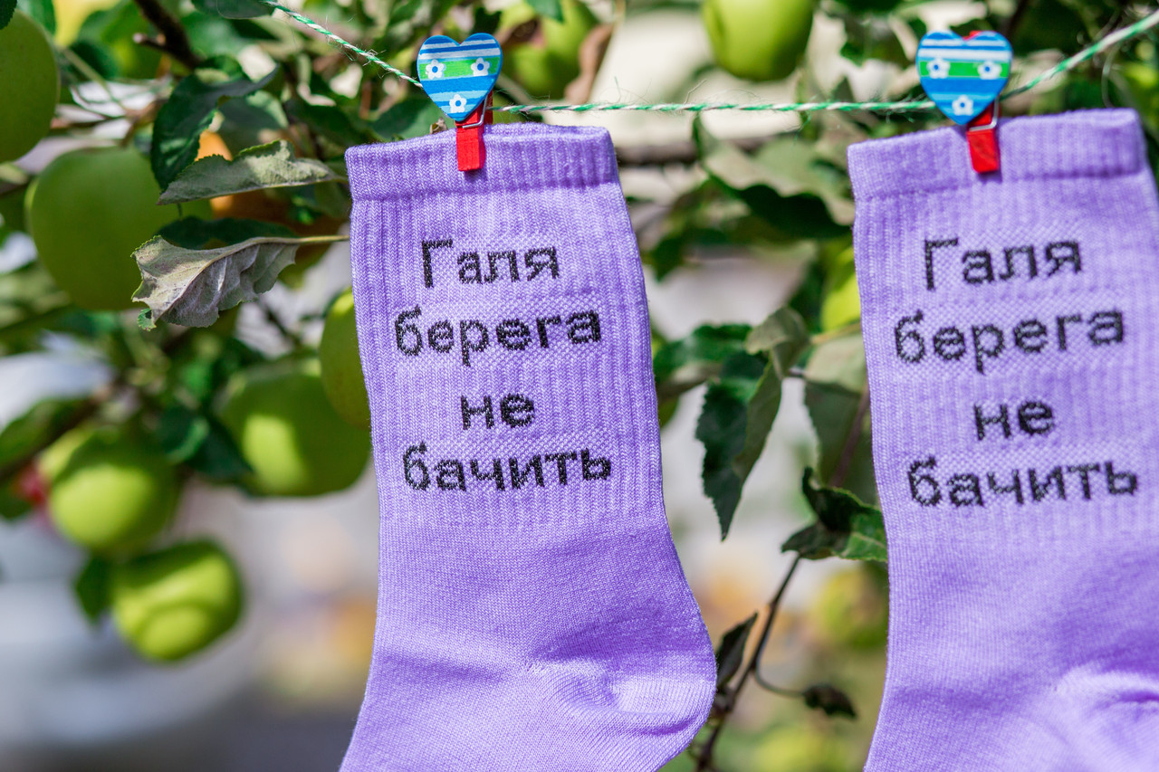 Бузкові котонові шкарпетки 35-41 ORIGINAL з написом ГАЛЯ БЕРЕГА НЕ БАЧИТЬ