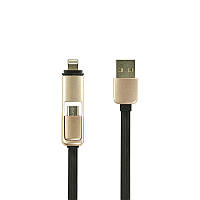 Кабель для телефона універсальний 2 в 1 microUSB на iPhone Lightning