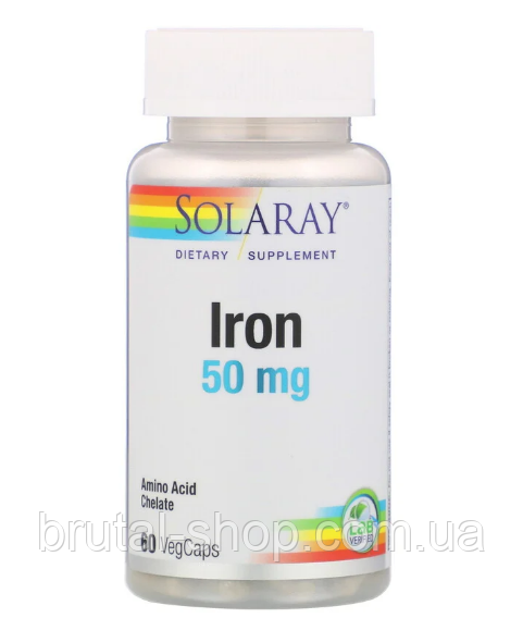 Solaray Iron 50mg 60 Veg. Cap