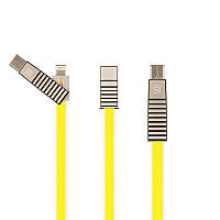 Универсальный шнур для смартфона Remax Linyo RC-072th iPhone/MicroUSB/Type-C