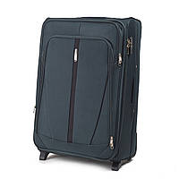 Текстильна середня дорожня валіза на коліщатках Wings розмір М середня зелена валіза