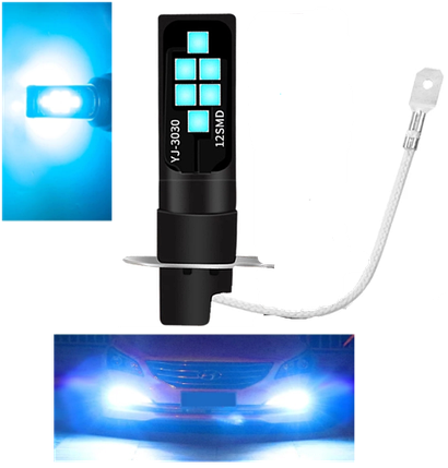 Світлодіодна лампа H3 синя LED Canbus 12 SMD 3535 Ходові вогні, фото 1