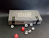 Дерев'яна подарункова коробка для гри в кості "Dice box" з гравіюванням, фото 5