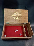 Дерев'яна подарункова коробка для гри в кості "Dice box" з гравіюванням, фото 7