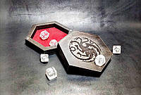 Лоток для гри в кістки dnd / Дерев'яна коробка в сільському вінтажному стилі / RPG Dice box