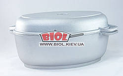 Гусятниця (тятниця) алюмінієва 6 л з потовщеним дном і кришкою-сковородкою БІОЛ G601
