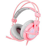 Навушники Sades A6 7.1 Virtual Surround Sound Gray Pink, фото 2