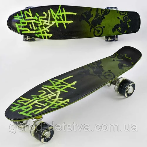 Скейт Пенні борд F 9160 Best Board, дошка 55 см, PU колеса, світяться колеса, в кульку