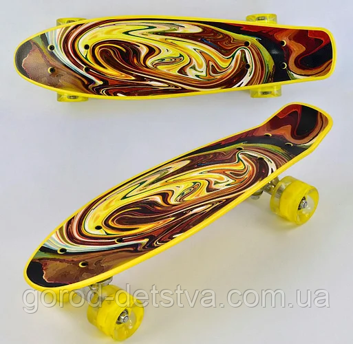 Скейт Пенні борд Р13609 Best Board, дошка 55 см, PU колеса, світяться колеса, в кульку