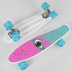 Скейт Пенні борд S 29707 Best Board, дошка 55 см, PU колеса, світяться колеса, в кульку