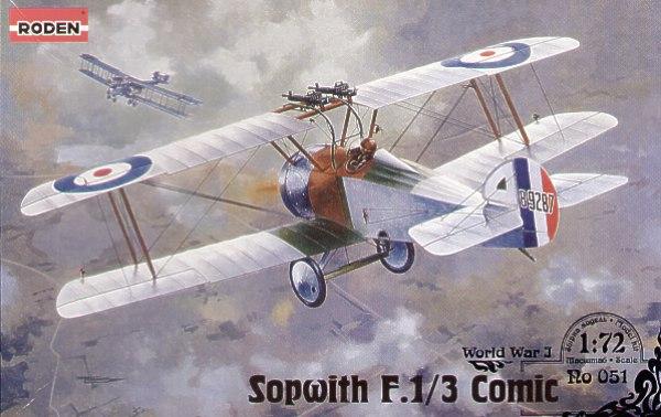Пластикова модель 1/72 Roden 051 британський винищувач Sopwith Comic
