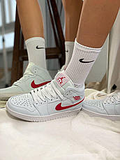 Жіночі кросівки Air Jordan 1 Mid White University Red BQ6472-106, фото 5