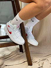 Жіночі кросівки Air Jordan 1 Mid White University Red BQ6472-106, фото 6