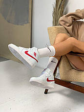 Жіночі кросівки Air Jordan 1 Mid White University Red BQ6472-106, фото 4