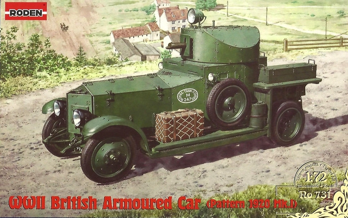 Пластикова модель 1/72 Roden 731 британський бронеавтомобіль British Armored Car (Pattern 1920 Mk.I), фото 1