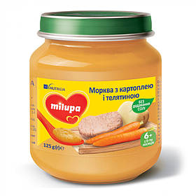 Milupa пюре морква з картоплею і телятиною 125г