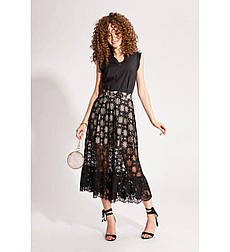 Чорна гіпюрова спідниця Noche Mio CHOCO 2.970