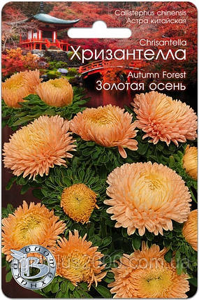 Насіння Астра китайська Хризантела Золота Осінь 30 насіння Біотехніка, фото 1