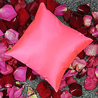 Подушка, 30*30 см, (атлас), (рожевий неон)