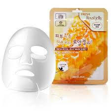 Тканинна Живильна та зволожуюча маска для обличчя Маточне Молоко Fresh Royal Jelly Mask Sheet, 3W CLINIC