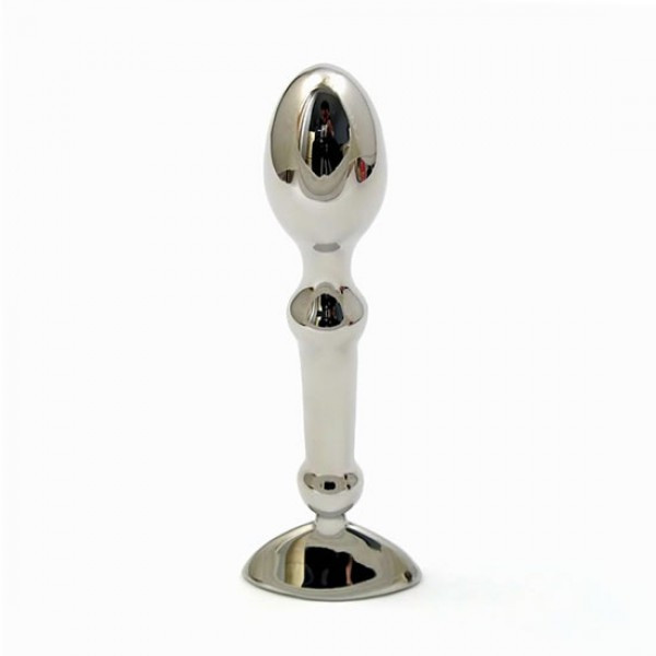 Фігурна анальна пробка сталева, срібло