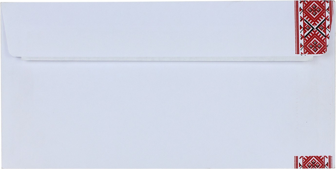 Конверт пошт. E65/DL (0+0) скл. орнамент вишивка №2042с_1(500)