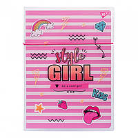 Зошит A4 48арк. кліт. в пласт папці "Style girl pink" №764429/Yes/(1)(40)