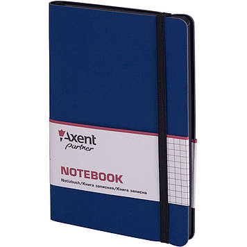 Блокнот A5 96арк. кліт. карт. "Partner Soft" синій №8206-02/Axent/(18)