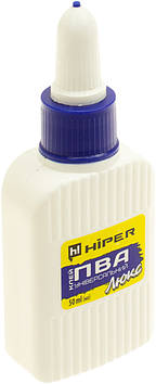 Клей ПВА "Hiper" Lux 50мл з супер-ковпач.(200)