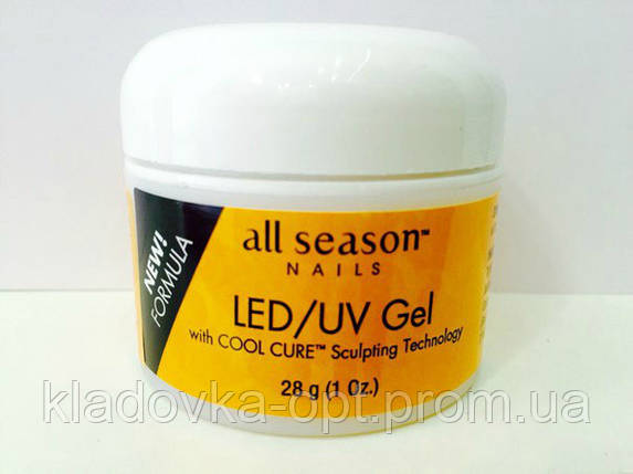 Моделюючий гель LED/UV All Season (прозорий), 28 г, фото 2