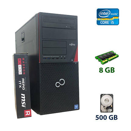 Fujitsu Esprimo P720 Tower / Intel Core i5-4440 (4 ядра по 3.1 — 3.3 GHz) / 8 GB DDR3 / 500 GB HDD / AMD, фото 1