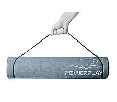 Килимок для йоги та фітнесу PowerPlay 4010 PVC Yoga Mat Сірий (173x61x0.6)