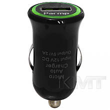 Parmp (UCP-05M) Car Charger Set (Lightning) (1 USB)(2.1 A) Black
