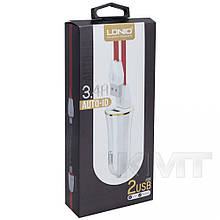 Ldnio DL-C28 Car Charger Set (Micro) (2 USB)( 3.4 A) — White