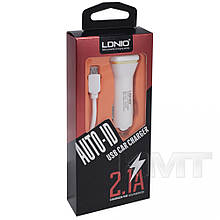 Ldnio DL-219 Car Charger Set (Lightning) (2 USB)(2.1 A) Black