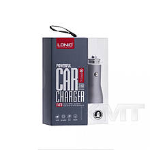 Ldnio C407 Car Charger Set (Lightning) (2 USB)(3 A) — Silver