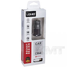Ldnio C304Q Quick USB 3.0 Car Charger Set (Micro) (1 USB)( 3 A) — Silver